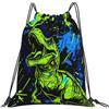 SMAZDFXX Zaino con coulisse a forma di dinosauro, da viaggio, da spiaggia, per sport e palestra