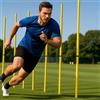 Fitness Health Pro Speed Slalom Bastoncini per allenamento calcistico Attrezzatura sportiva multipla Agility Pole Corso di allenamento Colore neon altamente visibile con borsa sportiva Set