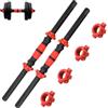 HERCHR Manubri, 4 Pezzi 50 Cm Manubri Maniglie in Gomma Manubri da Allenamento Bilanciere per Sollevamento Pesi Barra di Collegamento per Palestra Esercizi Fitness