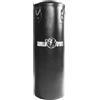 GORILLA SPORTS® Sacco da Boxe Riempito - 90 cm, 27 kg, Pieno, Catena, 4 Moschettoni, Pelle, Acciaio, Nero - Sacchi da Kick Boxing, Punching, Fitness, Muay Thai, Box per Adulti, Punching Bag