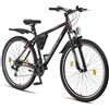 Licorne Bike Guide Premium Mountain Bike 29 pollici - Forcella ammortizzata MTB con freni a disco - Qualità tedesca - Per ragazzi e adulti (nero/rosso)