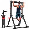 Maniboom Barra Dominata Pieghevole e Supporto per Pesi - Stazione Multifunzione per Dominate in Casa (200 kg), Pull Up Bar Regolabile (175-225 cm) con Impugnature per Fondi e Corde TRX