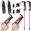 NexusGoods Bastoncini Trekking 1 Paio Pieghevole Ultra-corto Ultraleggero 95-130cm 5 Sezioni in Alluminio 6013 Per Escursionismo, Campeggio, Zaino in Zaino (Nero,Manico a T(28cm))