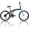 Cicli Cascella BICI BICICLETTA CASCELLA POCKET PIEGHEVOLE 20' 6V NERO AZZURRO