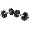 Gorilla Sports® Manubri - Set 30kg, Coppia, 4x1.25kg, 8x2.5kg, Dischi in Ghisa, 30mm, Barre Cromate, Impugnatura Antiscivolo, con Chiusure a Stella, Argento o Nero - Pesi Palestra, Pesistica, Fitness