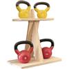 Meanswood - Porta Kettlebell Swing in Legno Artigianale, Rack Porta Pesi per Kettlebell, Home Gym, Struttura in Legno - Peso Supportato per Lato sul Ripiano 10kg, Peso Massimo supportato 100kg