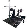 GORILLA SPORTS® Stazione Multifunzione - con Set di Pesi 100kg, Panca Regolabile, Curl per Braccia e Gambe, LAT Macchina, Butterfly, Rack, Bilancieri e Manubri, Nero/Bianco - Stazione Fitness