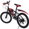 Babeenoo Bicicletta All'Erreno 20 Pollici 7 Velocità Giovane Velo con Supporto Bollitore Regolabile Rosso