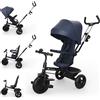 KINDERKRAFT Triciclo Kinderkraft Aston 2 Plus Evolutivo Navy 9 mesi-5 anni