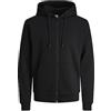 JACK & JONES FELPA Uomo JACK&JONES 12249342 JJEBRADLEY ZIP BLACK