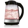GOURMETmaxx Bollitore in vetro LED cambia colore, 1,7 l, 2200 W, nero/acciaio inox
