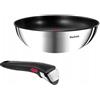 Tefal Ingenio Emotion Wok - Padella Ø 26 cm, con manico rimovibile, 2 pezzi