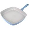 Lentz Home Lentz Bistecchiera XL, 28 x 28 cm, rivestimento antiaderente in ceramica, manico soft touch, per tutti i piani cottura, compresi quelli a induzione (blu pastello)