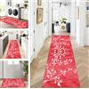 ZUZEKU Tappeto a passatoia lungo per corridoio, cucina, antiscivolo, lavabile, design moderno, tappeto per cucina al metro, per sala da pranzo, camera da letto, soggiorno, colore: rosso, 90 x 200 cm