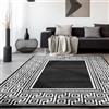 SIMPEX Tappeti a pelo corto, Design meandro, Tappeto Nero, 200 x 290 cm, Tappeti in stile moderno, Tappeto soggiorno