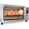 Nuwave Bravo Pro Friggitrice ad aria per forno, forno a convezione 12 in 1, super convezione più veloce e croccante, forno per pizza personalizzabile, 50°-450°F, ultimo intervento PFAS, 21QT, acciaio