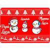Colorfamily Tappeto Zerbino Natale personalizzato con nome Famiglia 1 figlio Fantasia Natalizia Pupazzi di Neve Ingresso Casa Regalo Natale 60x40 cm