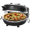 ERATEC - Forno pizza a pietra SET PM-27. Forno elettrico per pizza da interno ed esterno. Forno da tavolo fino a 400°C. Contenuto: fornetto elettrico, cursore per pizza e tagliapizza.