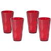 OMADA Design 4 Bicchieri Cocktail Colorati da 50 cl, in Plastica Infrangibile, lavabili in lavastoviglie, Made in Italy, linea Diamond, Rosso Rubino