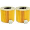 vhbw set da 2x filtro a pieghe piatte compatibile con Kärcher NT 27/1 ME Professional, NT 27/1 aspiratore umido/secco - Cartuccia filtrante, giallo