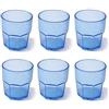 OMADA Design Set 6 Bicchieri Acqua da 30 cl, Impilabili, in Plastica per uso Esterno, Lavabili in Lavastoviglie, Made in Italy, Linea Unglassy, Turchese