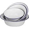 BESTonZON 4 Piatti Smaltati Con Coperchio Vintage Per Insalata E Zuppa, Set Da 4 Ciotole In Acciaio Laminato A Freddo, Stile Classico, Colore Bianco