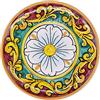 sicilia bedda - PIATTO IN CERAMICA SICILIANA con Decorazioni Maioliche - Articolo di Classe Dipinto a Mano (Fiore Barocco, Diametro 30 CM)