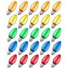 Generic Lampadine colorate a candela in plastica C7 E12 1W Lampadina LED multicolore per compleanno 110V 220V Luci decorative per esterni (colore: 5 colori misti)