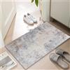 LYGLIGH Zerbino ultra sottile per ingresso interno, 6,3 cm x 43 cm, con retro in gomma antiscivolo, tappetino assorbente e lavabile, per bagno, 76 x 43 cm, effetto invecchiato