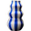 rockible Vaso in Ceramica a Righe per Composizioni Floreali E Decorazioni per La Casa, Blu