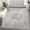 AUWUUA Tappeto lavabile con motivo floreale a medaglione, 60x150 cm, vintage, sottile, morbido, effetto anticato, antiscivolo, per camera da letto, sala da pranzo, cucina, ingresso, grigio