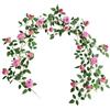 Lufaze Viti di rose per decorazione, ghirlanda di rose artificiali | Ghirlanda di fiori - 5.9FT Artificiale Rose Vite Fiori Piante Finto Vite per Matrimonio Casa Giardino Artigianato Art Decor San Festa
