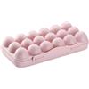 Lecreatekit Contenitore per uova in plastica, 18 scomparti, con coperchio, impilabile, per frigorifero, mensola, armadio, custodia protettiva per uova (18 griglie rosa)