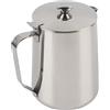 Akozon Brocca in acciaio inox con coperchio per latte e caffè Art Latte (350 ml) - Manico da e ufficio + brocca schiumalatte - 350 ml