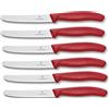 Victorinox Classic Set di 6 coltelli da Pomodoro, Polipropilene, Colore: Rosso