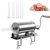 GYMAX Insaccatrice Manuale, Produzione di Salsicce, Macchina per Salsiccia in Acciaio Inossidabile, con Tubi di Riempimento di Diversi Diametri, Morsetto da Tavolo (Orizzontale, 3 kg)