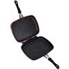 fashion home Pagano Bavaria Doppia Padella Griglia in Pietra Lavica Antiaderente, Piastra Apribile per Cottura Sopra e Sotto, Ideale per Carne, Pesce e Verdure, 32 cm