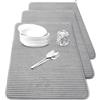 Xuyyicao 3 tappetini scolapiatti XXL in microfibra, assorbenti per caffè, scaffali, sotto il lavandino, controsoffitti, gessati (grigio chiaro, 61 x 43 cm)