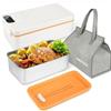 SuhoFutus Contenitore per il pranzo elettrico, con funzione di riscaldamento a batteria USB, 1 l, contenitore termico per alimenti, 40 W, contenitore per il pranzo portatile con tasca isolata, per