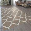 Paco Home Moderno tappeto dal tessuto piatto con motivo intessuto e design marocchino orientale in beige, Dimensione:80x150 cm
