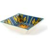 Excelsa Trinacria Set 6 Piatti Fondi Quadrati in Ceramica, Decorazione Floreale Blu e Giallo