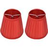 Tomotato 2 Pezzi Paralume Piccolo, Clip su Paralume a Barilotto in Tessuto Pieghettato per Lampadario e Lampada da Tavolo, 3,6 Pollici in Alto x 5,6 Pollici in Basso x 5,1 Pollici di Altezza(Rosso)