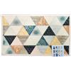 HOME ZEN HOUSEHOLD LINEN Tappeto Art Taba Mille, Passatoia con Retro Antiscivolo, Stampe Digitali, Bianco, Disponibile in 9 Misure DA PASSATOIA A TAPPETINO DA INTERNO (TRIANGOLI, 57 X 175 CM)