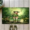 OHJEAJDS Tappeto Bagno - Tappeto multiuso antiscivolo per ingresso,cucina,camera,bagno,Soffice Tappeto Doccia,Fata, ragazza elfo di computer art con corona in testa seduta su un ceppo d'albe,50x80 cm