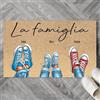 Social Crazy Tappeto zerbino personalizzato - SCARPE DI FAMIGLIA - cocco naturale ideale per ingressi (Cocco Naturale, 90x60 cm)