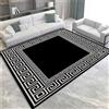 Generic Tappeto per soggiorno, motivo con chiavi greche in bianco e nero, morbido tappeto per camera da letto, 80 cm x 150 cm, tappeti per bambini e ragazze, dormitorio, comodino in stile cinese retrò