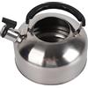 Gonetre - Bollitore da tè con fischio, teiera acciaio inox 2 litri, bollitore acqua con manico, resistente, per campeggio, escursioni, cucina, barbecue, festival(acciaio inox)
