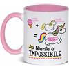 Gattablu Tazza mug 11 oz color rosa Cono gelato più cavallo ciccione uguale unicorno magico, niente è impossibile! Idea regalo divertente kawaii!