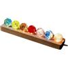 Generic Luce notturna per bambini, cristallo cosmico, luci e pietre con luce a LED, base in legno, 7 sfere naturali da 40 mm, galassia, meditazione, energia positiva, accessori notte (rettangolare) per