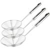 Swify Spider Set di 3 spugne asiatiche in acciaio inox con manico per cucina, arrosti, pasta, spaghetti, pasta, 30,5 cm, 32 cm, 35 cm, acciaio inox